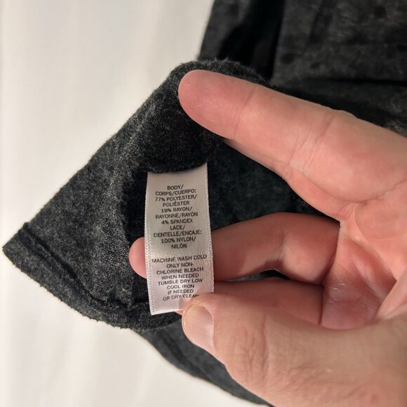 LOFT Blouse Women's Small Dark Grey Cold Shoulder 3/4 Sleeve Lightweight - Picture 4 of 5